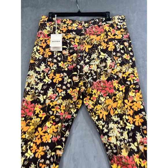 Mother The Hustler High-Rise Corduroy Pants Autumn Floral Size 33 - Picture 7 of 12